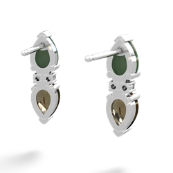 Jade Bowtie Drop 14K White Gold earrings E0865