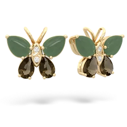 Jade Butterfly 14K Yellow Gold earrings E2215