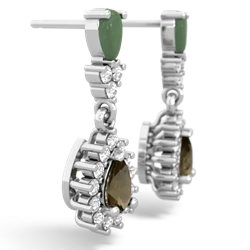 Jade Halo Pear Dangle 14K White Gold earrings E1882