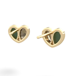 Jade 'Our Heart' 14K Yellow Gold earrings E5072