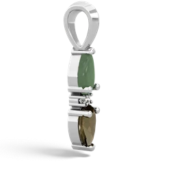 Jade Bowtie Drop 14K White Gold pendant P0865