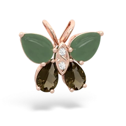 Jade Butterfly 14K Rose Gold pendant P2215