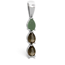 Jade Dew Drops 14K White Gold pendant P2251