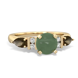 Jade 6Mm Round Eternal Embrace Engagement 14K Yellow Gold ring R2005