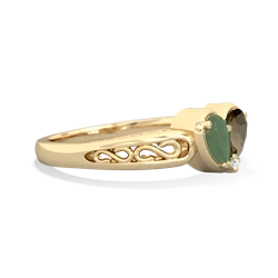 Jade Filligree 'One Heart' 14K Yellow Gold ring R5070