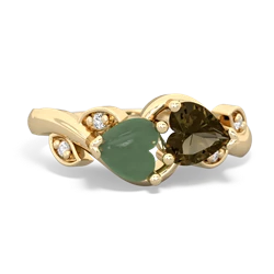 Jade Floral Elegance 14K Yellow Gold ring R5790