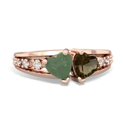 Jade Heart To Heart 14K Rose Gold ring R3342