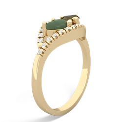 Jade Mother And Child 14K Yellow Gold ring R3010