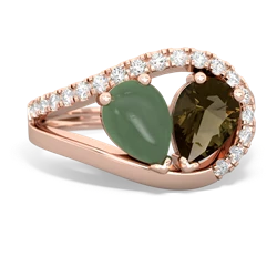 Jade Nestled Heart Keepsake 14K Rose Gold ring R5650