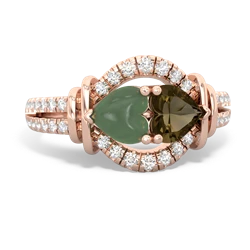 Jade Art-Deco Keepsake 14K Rose Gold ring R5630