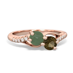 Jade Infinity Pave Two Stone 14K Rose Gold ring R5285