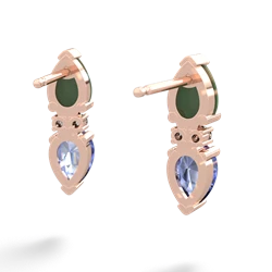 Jade Bowtie Drop 14K Rose Gold earrings E0865