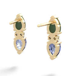 Jade Bowtie Drop 14K Yellow Gold earrings E0865