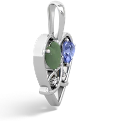 Jade Celtic Trinity Heart 14K White Gold pendant P5331