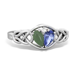 Jade Celtic Love Knot 14K White Gold ring R5420