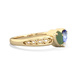 Jade Filligree 'One Heart' 14K Yellow Gold ring R5070