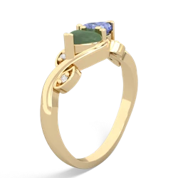 Jade Floral Elegance 14K Yellow Gold ring R5790