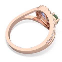 Jade Nestled Heart Keepsake 14K Rose Gold ring R5650