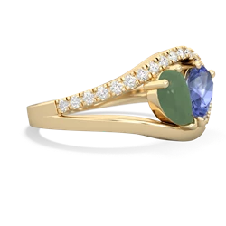 Jade Nestled Heart Keepsake 14K Yellow Gold ring R5650