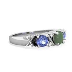 Jade Hugs And Kisses 14K White Gold ring R5016