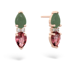 Jade Bowtie Drop 14K Rose Gold earrings E0865