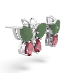 Jade Butterfly 14K White Gold earrings E2215