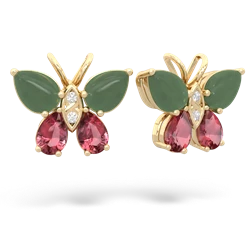 Jade Butterfly 14K Yellow Gold earrings E2215