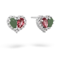 Jade Halo 14K White Gold earrings E7008