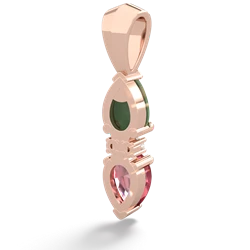 Jade Bowtie Drop 14K Rose Gold pendant P0865