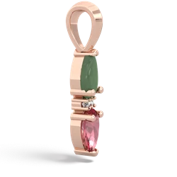 Jade Bowtie Drop 14K Rose Gold pendant P0865