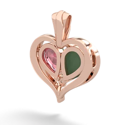 Jade Two Become One 14K Rose Gold pendant P5330