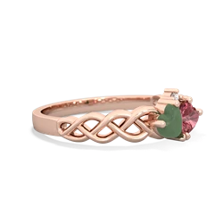 Jade Heart To Heart Braid 14K Rose Gold ring R5870