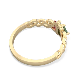 Jade Heart To Heart Braid 14K Yellow Gold ring R5870