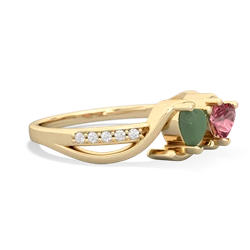 Jade Side By Side 14K Yellow Gold ring R3090