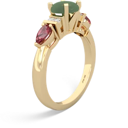 Jade 6Mm Round Eternal Embrace Engagement 14K Yellow Gold ring R2005