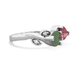 Jade Floral Elegance 14K White Gold ring R5790