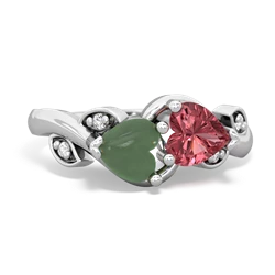 Jade Floral Elegance 14K White Gold ring R5790