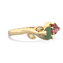 Jade Floral Elegance 14K Yellow Gold ring R5790