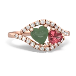 Jade Mother And Child 14K Rose Gold ring R3010