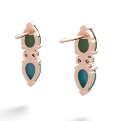 Jade Bowtie Drop 14K Rose Gold earrings E0865