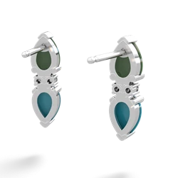 Jade Bowtie Drop 14K White Gold earrings E0865