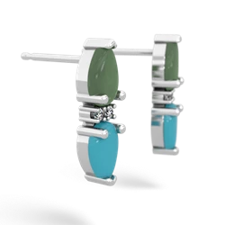 Jade Bowtie Drop 14K White Gold earrings E0865