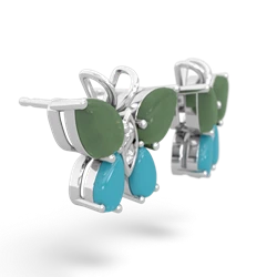 Jade Butterfly 14K White Gold earrings E2215