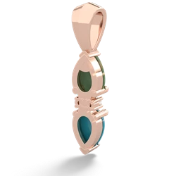 Jade Bowtie Drop 14K Rose Gold pendant P0865