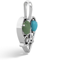 Jade Celtic Trinity Heart 14K White Gold pendant P5331