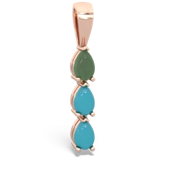 Jade Dew Drops 14K Rose Gold pendant P2251