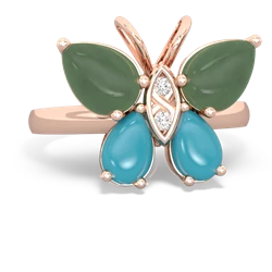 Jade Butterfly 14K Rose Gold ring R2215