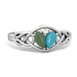 Jade Celtic Love Knot 14K White Gold ring R5420