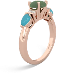 Jade 6Mm Round Eternal Embrace Engagement 14K Rose Gold ring R2005