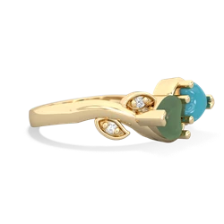 Jade Floral Elegance 14K Yellow Gold ring R5790